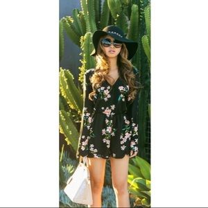 Black Floral Romper